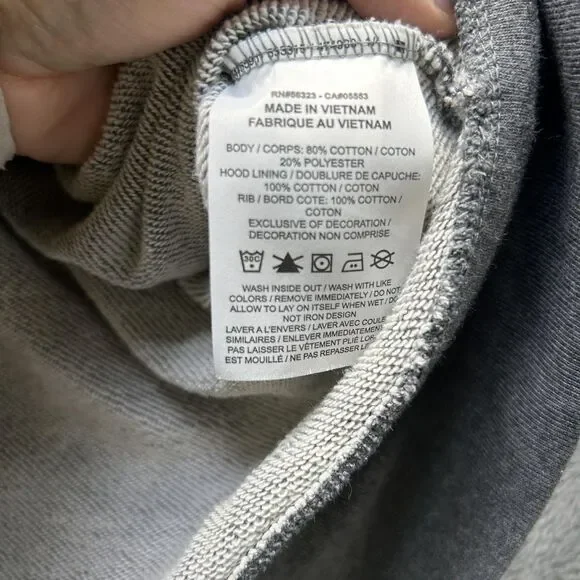 Nike Hoodie Sweatshirt Womens Medium Gray Cropped Pullover Fleece High Low Hem - Picture 6 of 9